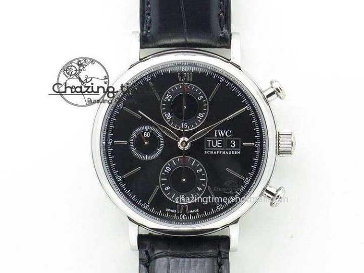 MIROTIME 0202 Tailored Da Vinci IW356601 SS MKF 1:1 Best Edition Black Dial On Black Leather Strap A 7231